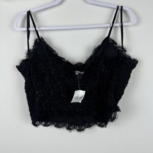 JULIA BY LOVE J Black Lace Cropped Stretchy Crop Tank Top NWT / Plus 2X